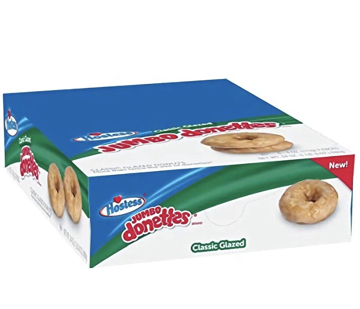 Jumbo Glazed Donettes by Hostess | 4 Ounces | 6 Count Box (12 Total Donuts)
