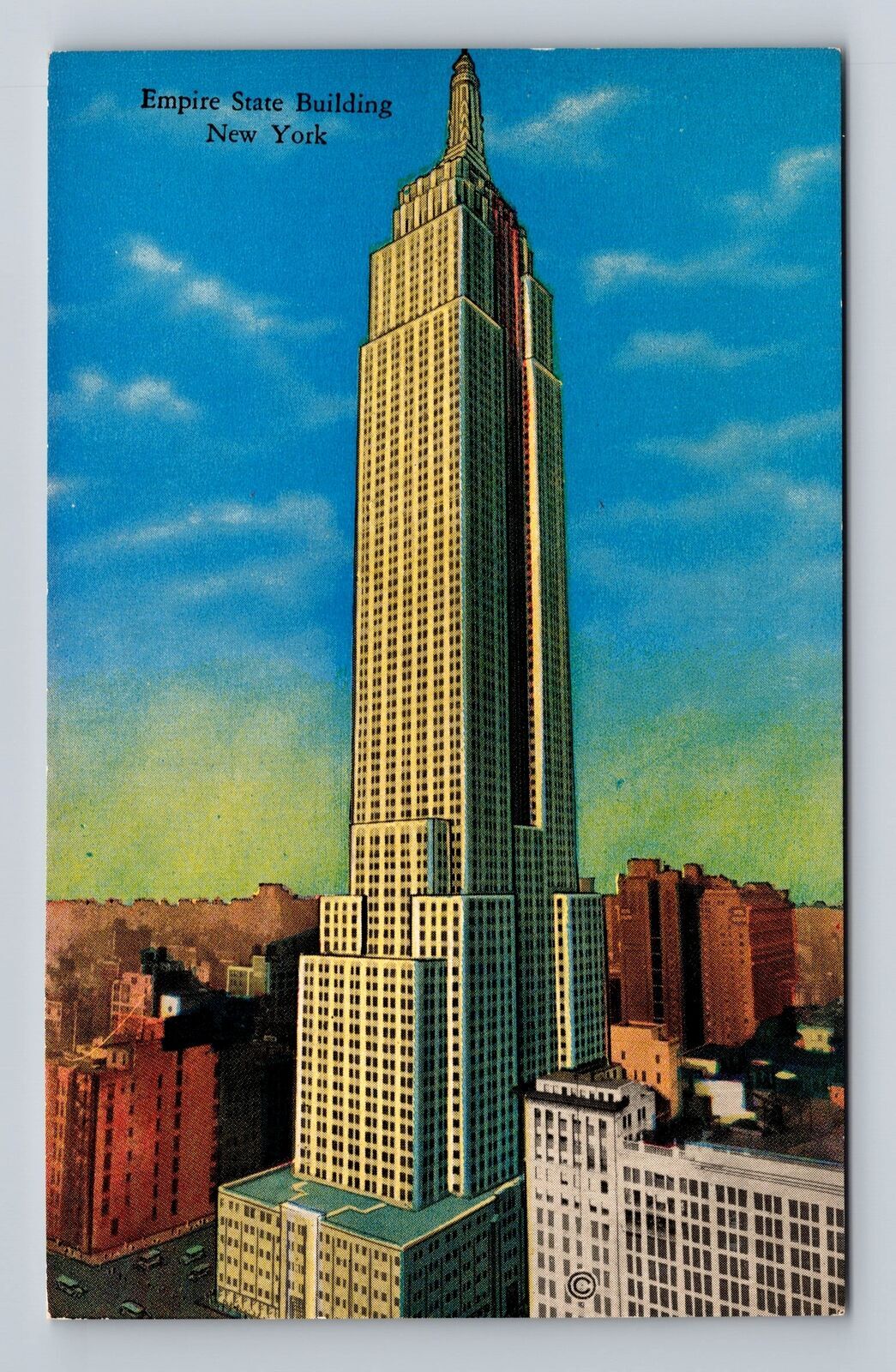 Antique Vintage Postcard of NYC Empire State Building on 5th Ave