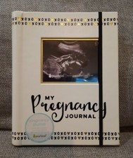 My Pregnancy Journal Pearhead Photos Pockets Memory Pages Beige Black Brand New