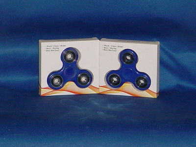 FIDGET HAND SPINNERS  Set of 2  BLUE  High Quality Low Noise BRAND NEW IN BOX