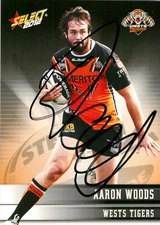 Signed 2012 Wests Tigers NRL Select Champions Card - Aaron Woods