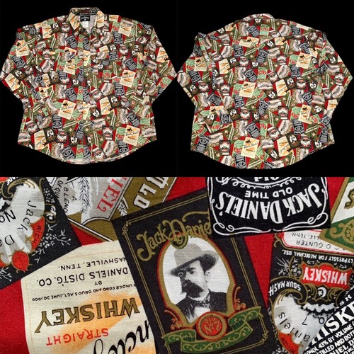 Jack Daniel’s XXL Western Shirt – All Over Print Whiskey Label Pearl Snap - Picture 2 of 14