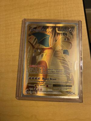 pokemon dragonite ex gold card M Foil Hp930 Fan ArtLP Rare this item offers a spectacular aesthetic for a gallery Dragonite EX #106 EXTENDED ART