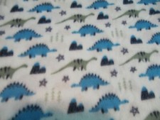 NEW CHILD'S DINOSAUR BLUE FLEECE BLANKET/THROW 50" X 60"