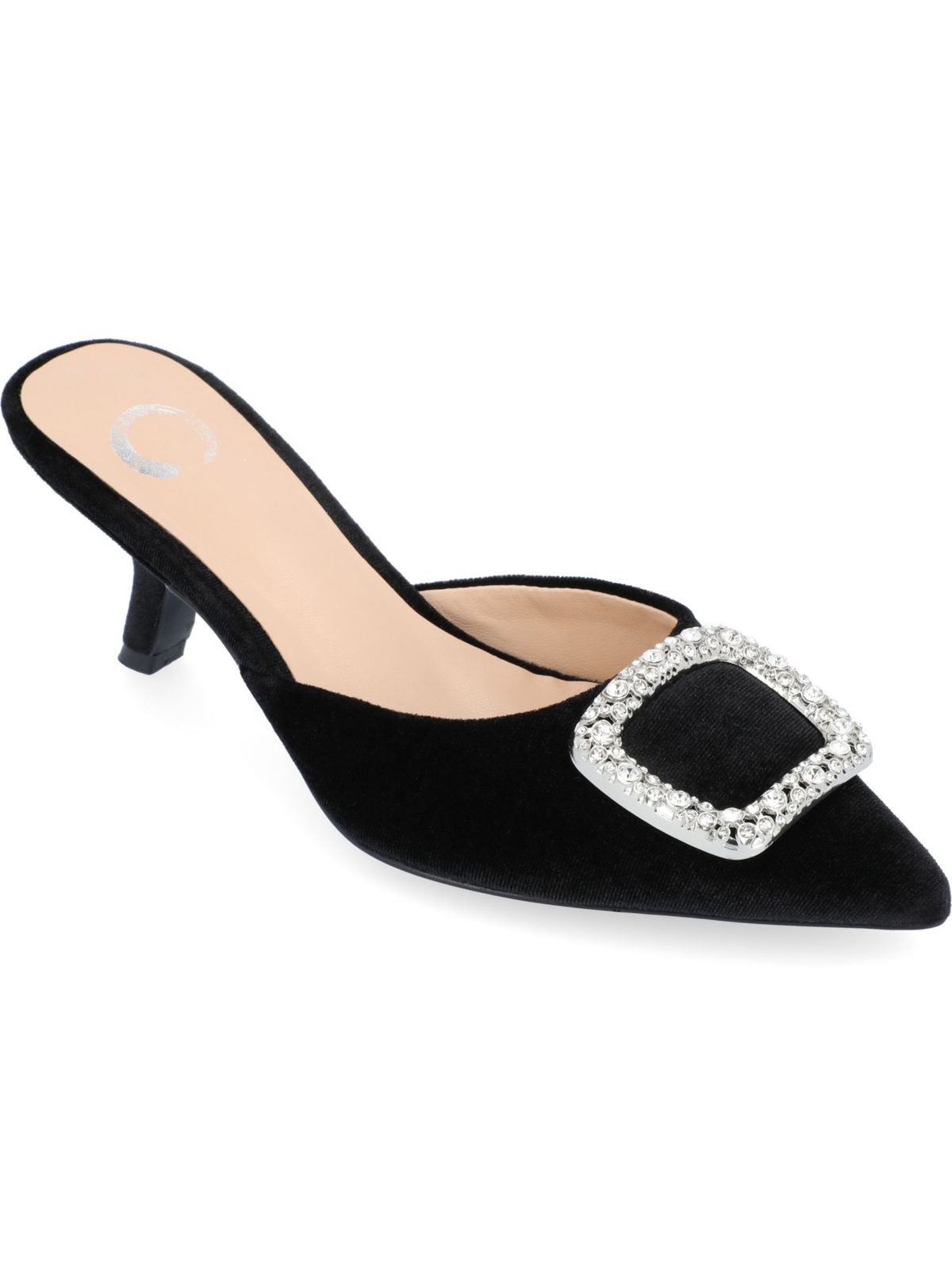 Женские туфли-лодочки Rishie без шнуровки из коллекции JOURNEE, черные, с драгоценными камнями, 6,5 М