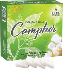 SOUL STICKS Natural Camphor Blocks Pure Camphor Tablets for Aromatherapy & Puja