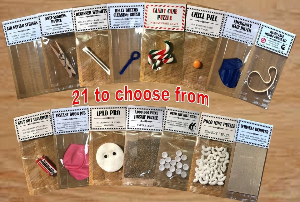 OWN BRAND Novelty Joke Secret Santa Stocking Filler Birthday Xmas Gift - 21 To Choose From