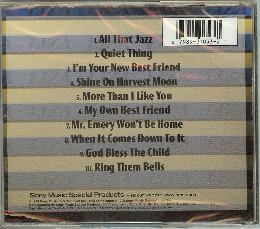 All That Jazz by Liza Minnelli (CD, 2000, Sony Music Distribution (USA