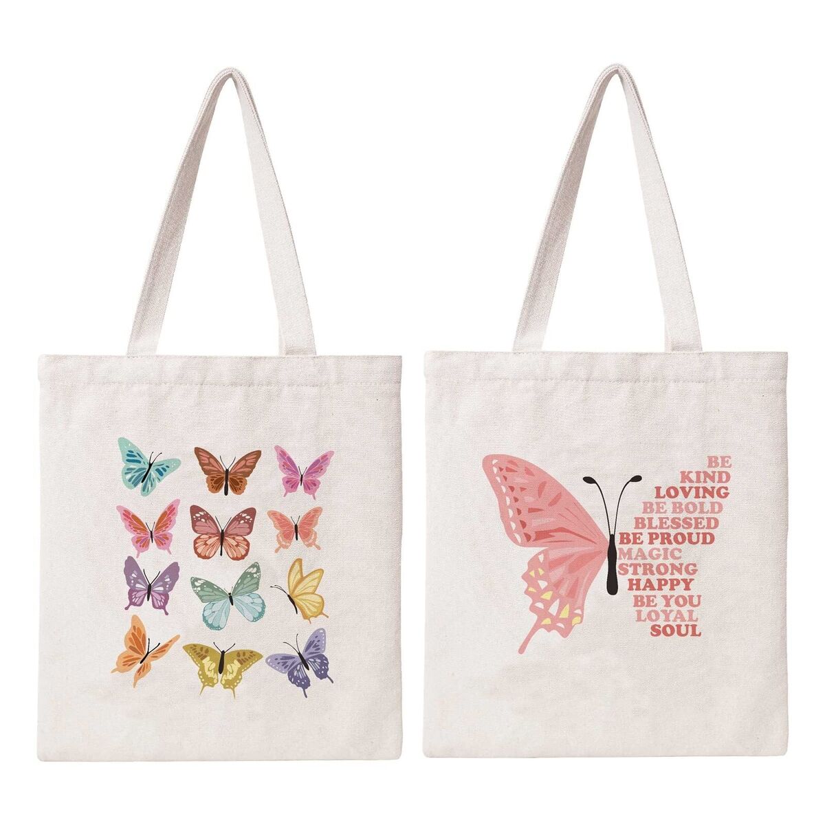 Butterfly canvas tote bag hotsell