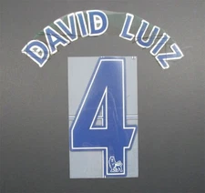 2007 - 2013 OFFICIAL SPORTING ID LEXTRA DAVID LUIZ 4 PLAYER SIZE NAVY NAMESET