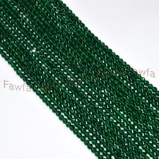 Wholesale 10 Strands Faceted 3mm Bright Dark Green Spinel Round Gems Loose Beads