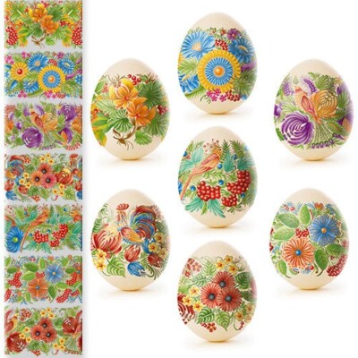 Easter Egg Wraps Petrykivka Tradition Heat Shrink Sleeves Decoration Pysanka