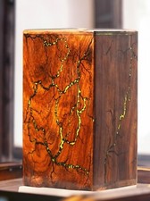 Epoxy Resin Rosewood Lichenberg Figure Urn Box For Ashes Cremation Urn For Decor