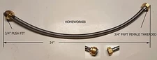 2 Pack XFITTING  3/4" Push Fit FNPT Long Braided Stainless Steel Hose