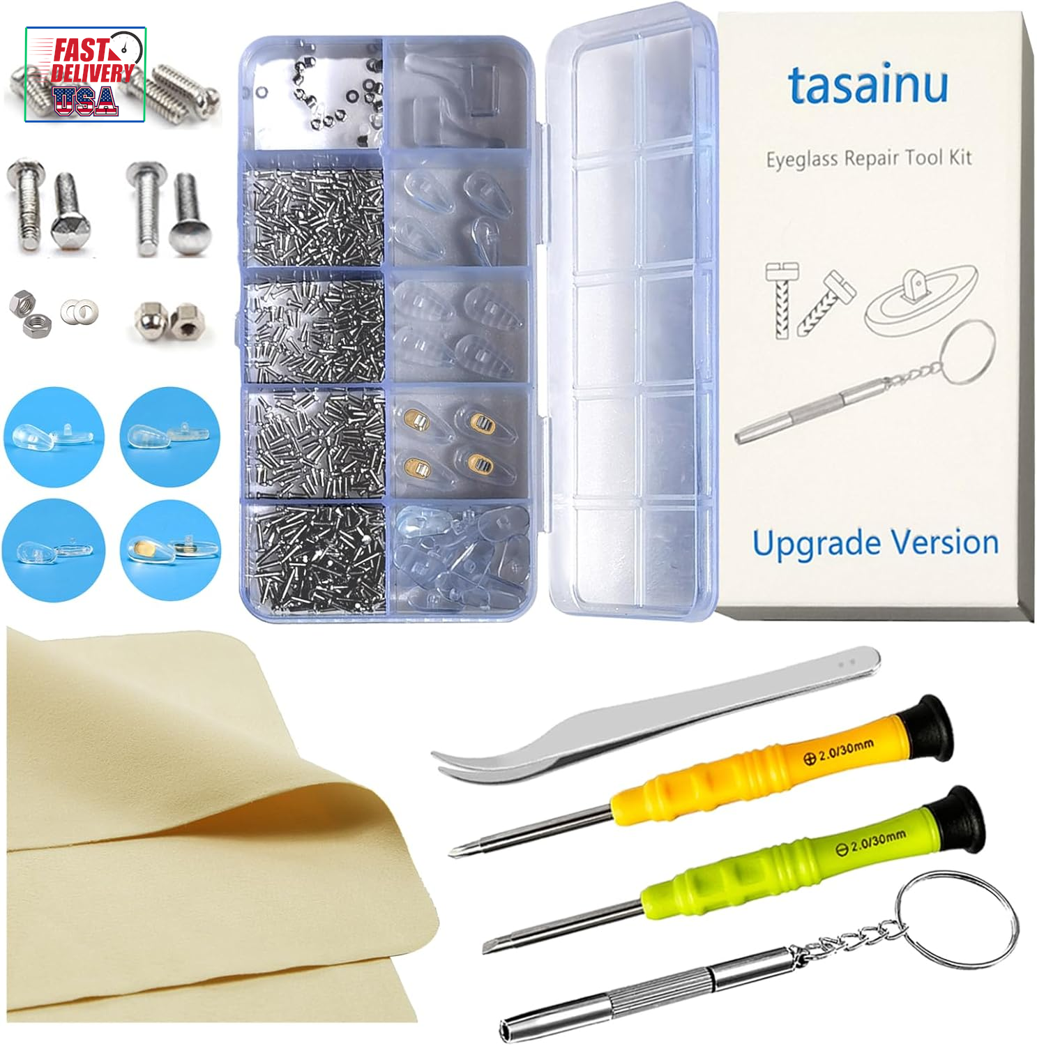 Upgrade Version Eyeglass Repair Kits, Repair Tools Kit Comes with 520 PCS of Gla