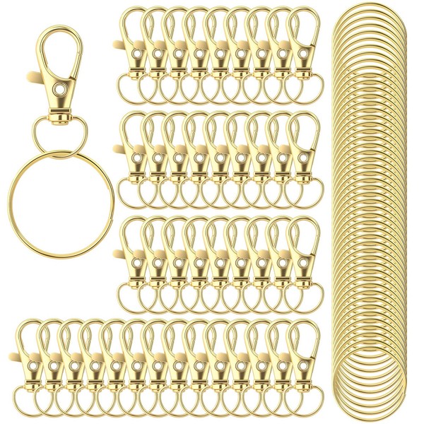 SchlüSselanhäNger Haken Karabiner Drehbar Metall Schmuck Basteln 100 StüCk Set-image