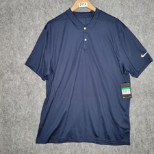 New Nike Dri-Fit Golf Polo Shirt Mens XL Blue Short Sleeve Performance Swoosh