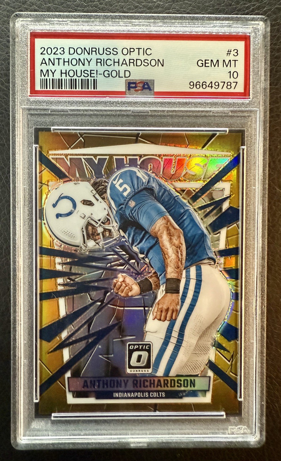 Anthony Richardson Panini Donruss Optic My House! #3 Gold