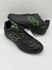 New Lotto Stadio 705 Turf Soccer Cleats Shoes Mens Size 8 Black Green CE176