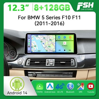 12,3'' Android Autoradio 8+128GB CarPlay GPS Navi Für BMW 5er F10 F11 F18 NBT CIC