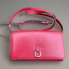 Lauren Ralph Lauren Bennington Crossbody Red Leather Wallet Excellent Condition
