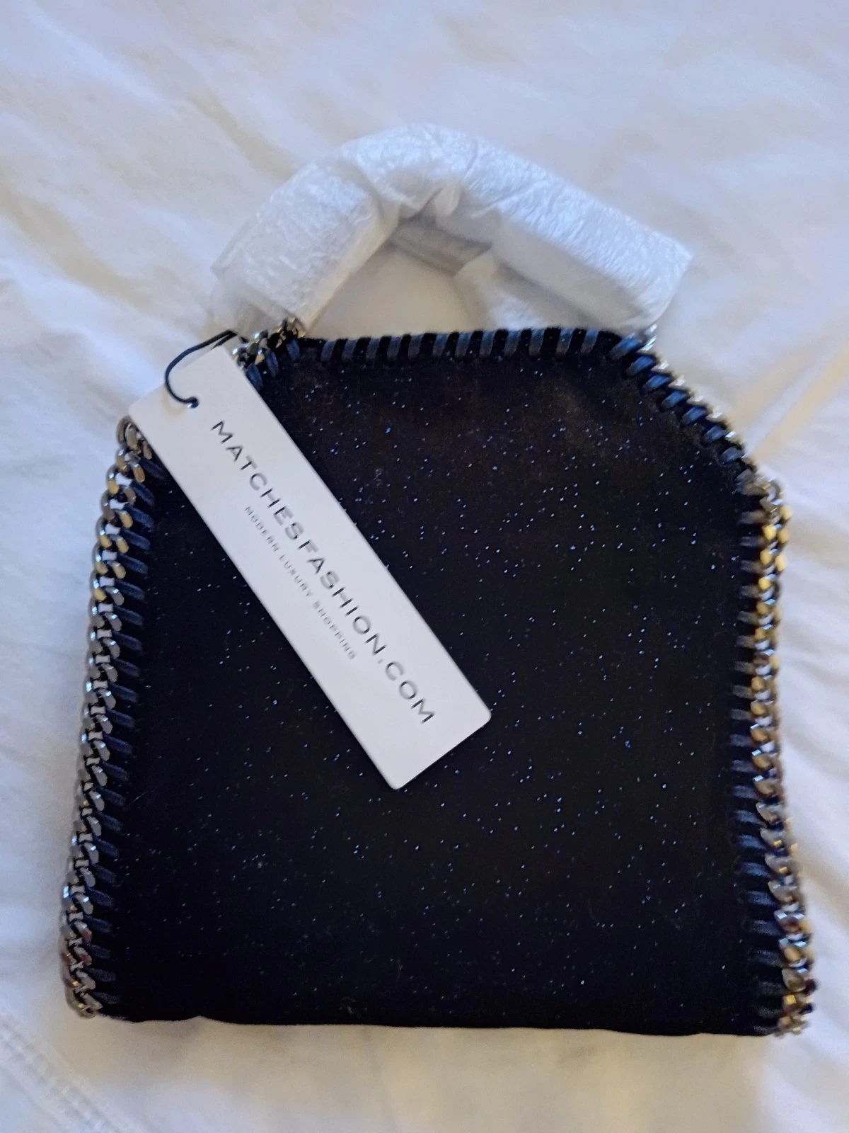 Stella McCartney — NWT Stella McCartney tiny falabella glitter and velvet cross body bag