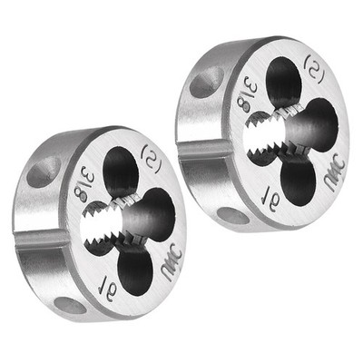 2pcs 3/8-16 UNC Round Die,Machine Thread Right Hand Threading Die Alloy Steel