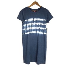 Vince Camuto Rich Navy Blue Tie Dye T-Shirt Dress Size XS NEW NWT