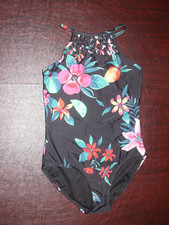 One Piece Tropical Floral Bathing Suit, Old Navy, Size L Girls