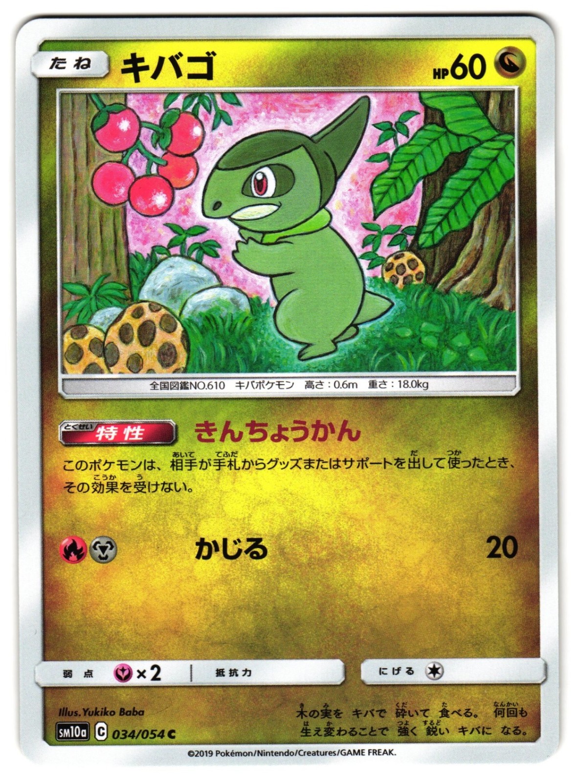 AXEW 034/054 - NM - SM10A GG END COMMON JAPANESE POKEMON CARD