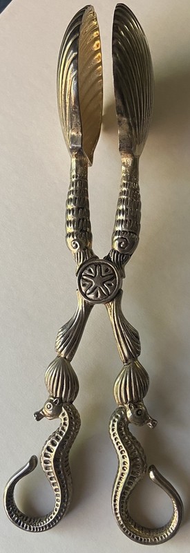 Vintage GODINGER SILVER Sea Treasures SALAD TOMGS Nautical Seahorse/Clam Serving