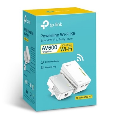 TP-Link TL-PA4022P AV600 2-Port Passthrough Powerline Adapter Kit - Neu & Versiegelt