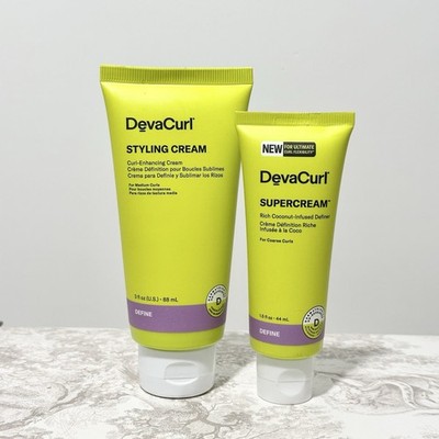 DevaCurl Styling Cream Curl Enhancing 3 Oz & Supercream Definer 1.5 oz Travel