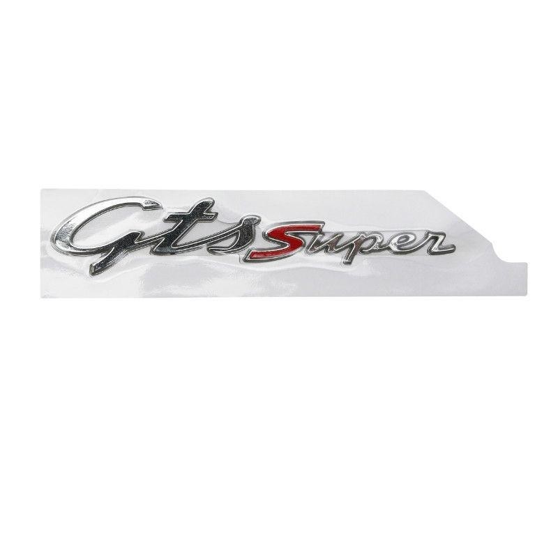 Logo GTS Super aile droite Vespa 125 300 Piaggio d'origine gris chrome