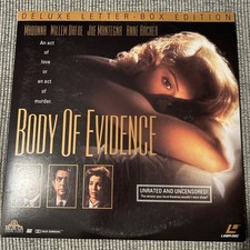Body of Evidence Laserdisc, 1993 Deluxe Letterbox Edition Unrated And Uncensored