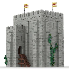 Compatible Medieval Keep Castle with Fully Modular Interior Building Toys