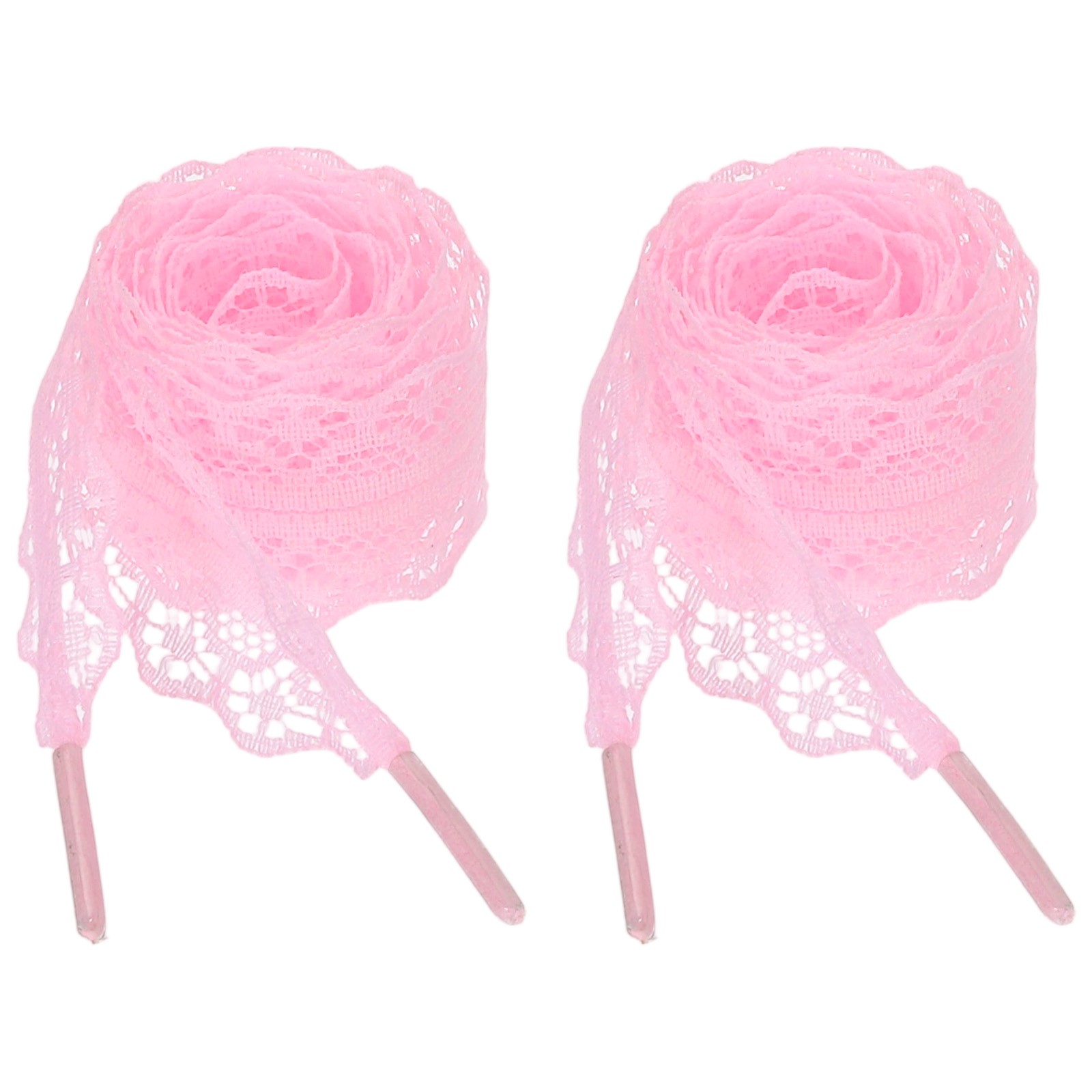 APL 2 Paia Lacci Piatti per Scarpe 2.2CM Larghezza 100CM Lunghezza Lacci per Scarpe in Pizzo Rosa