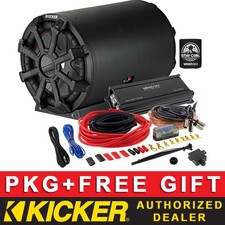 KICKER 400W CWTB102 10" CAR AUDIO SUB PACKAGE  CLASS D MONO AMPLIFIER 8AWG KIT