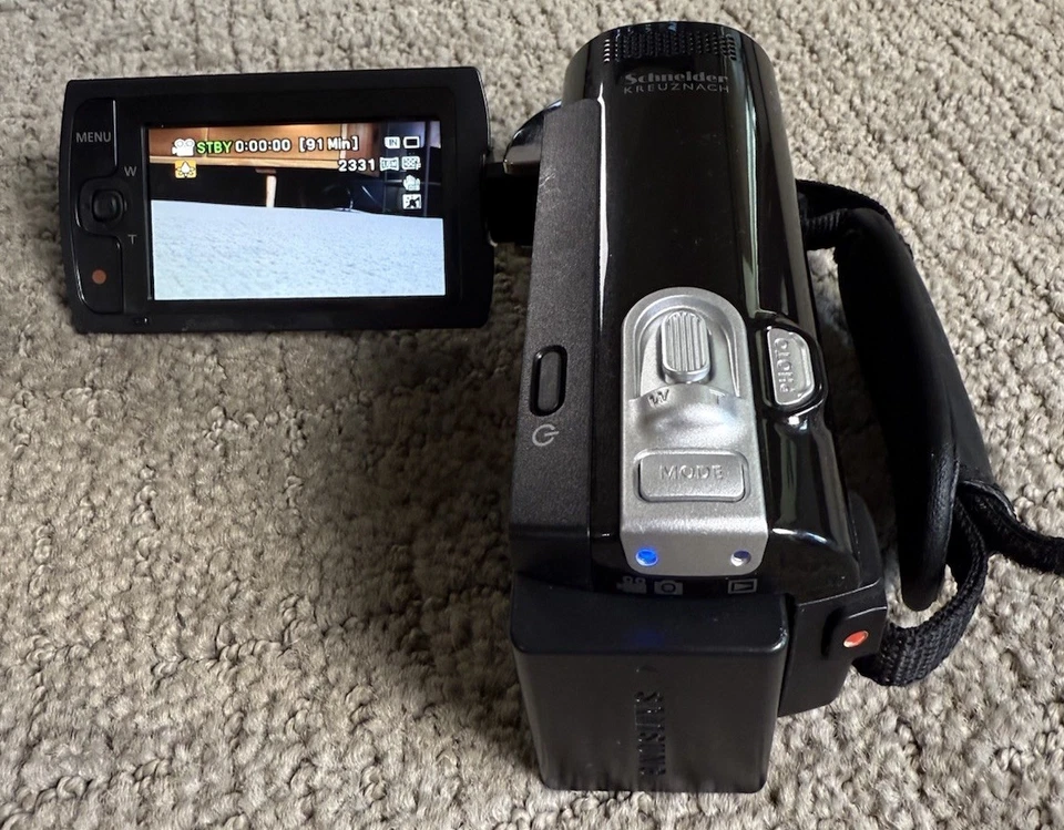 Videocámara flash Samsung FlashCam SMX-F43BN cámara negra con batería estuche SD probado Foto 2 de 4