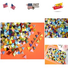800 Pieces Triangle Mosaic Tiles Stained Glass 5/8 inch- Assorted Colors for ...