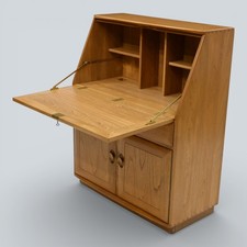 Ercol Windsor Computer Bureau/Desk Light Finish Fitted Interior FREE UK Delivery