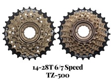 Shimano Tourney MF-TZ500 6 or 7 Speed 14-28T Freewheel Cassette