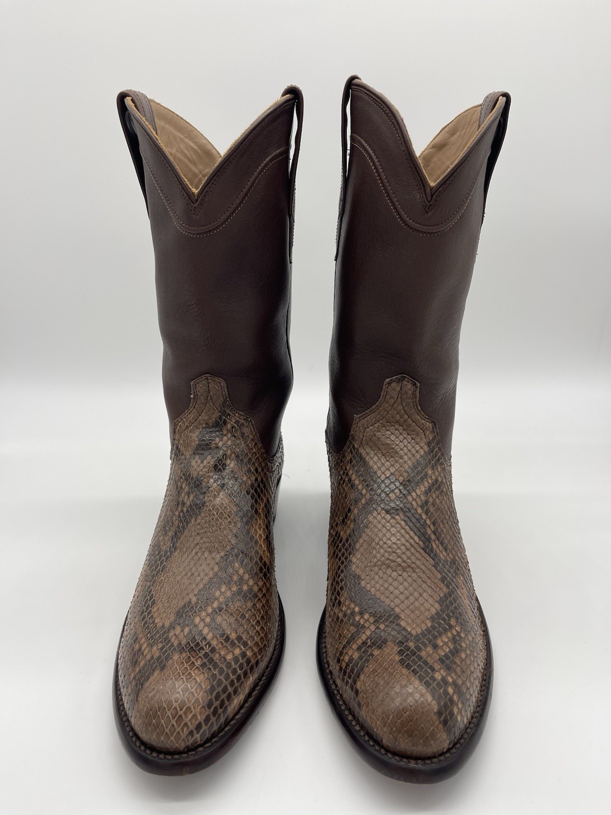 Tecovas The Boone Saddle Python Brown Leather Wes… - image 3