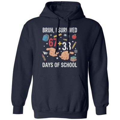 Survived 67+33 Days of School - 6-7 Meme Hands Funny Unisex Hooded Sweatshirt