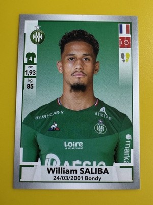 2019-20 PANINI FOOT LIGUE 1 WILLIAM SALIBA ROOKIE STICKER ARSENAL FRANCE #442 B