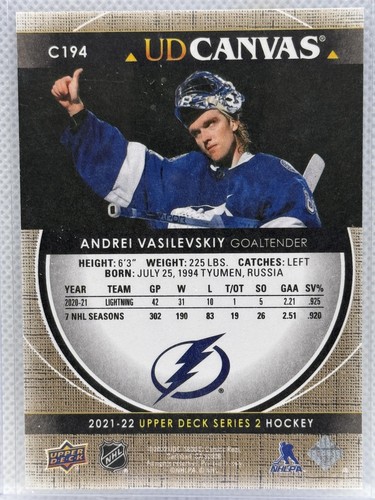 2021-22 Upper Deck #C194 Andrei Vasilevskiy UD Canvas - Picture 2 of 2