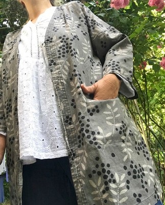  RARITÄT! Schick! GUDRUN SJOEDEN Mantel Lagenlook Leinen BW L XL XXL 42 44 46+
