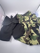 Build-A-Bear Workshop Black Pinstripe And Camouflage Outfits
