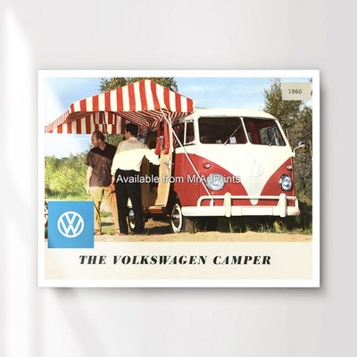 Volkswagen Camper Auto Werbung Kunst Poster Oldtimer Reklame Druck Bild A4 A1