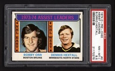 1974 OPC #2 ASSIST LEADERS B. ORR/D. HEXTALL PSA 8.5 NEAR MINT-MINT+